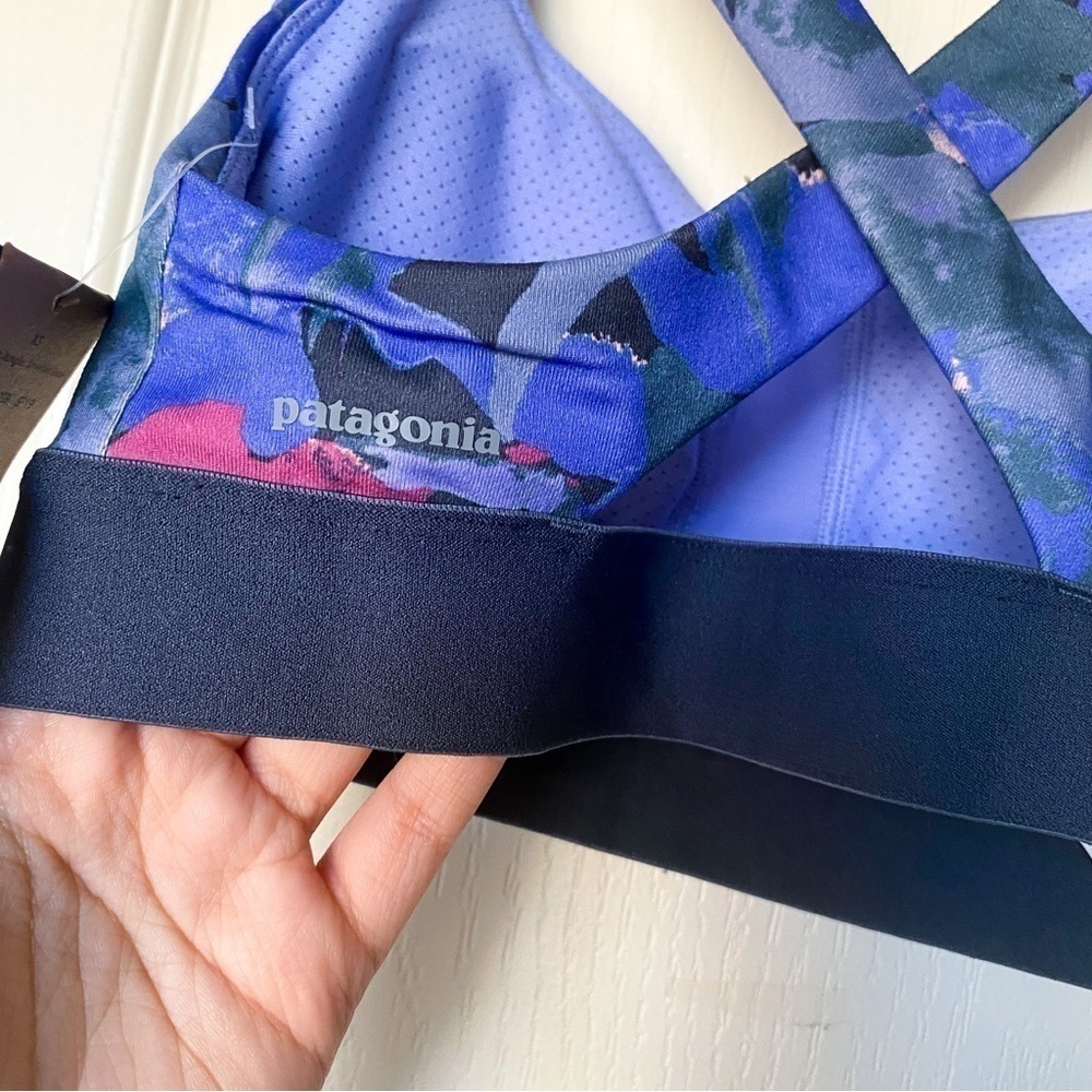 Patagonia Sportsbra Switchback Padded Abstract Jungle Smolder Blue XS NWT - Picture 8 of 8